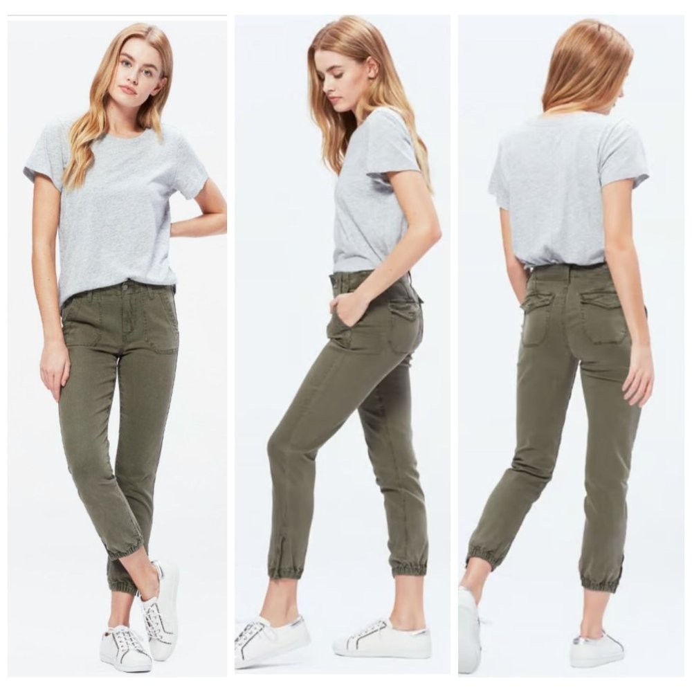 PAIGE Jeans Mayslie Joggers in Vintage Ivy Green Women's Sz 26